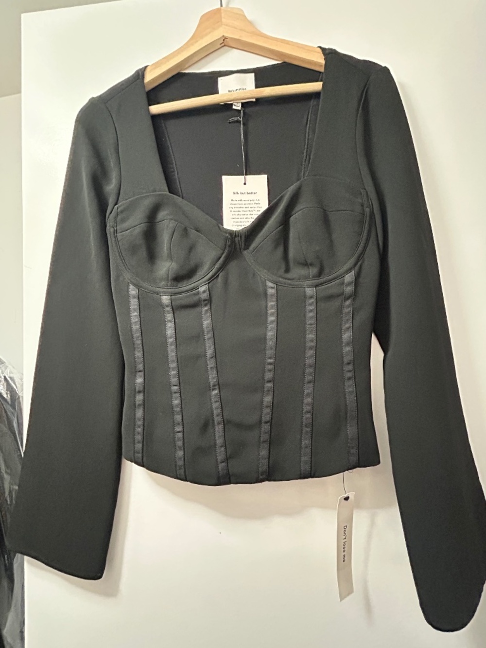 Reformation black bustier new with tags size 8